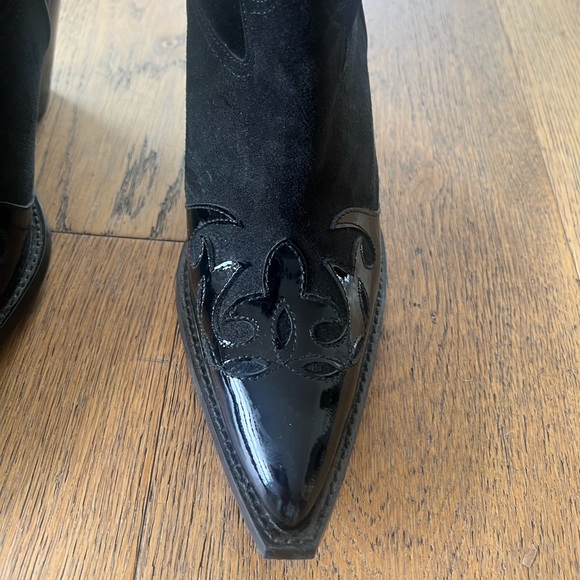 Suede and Patent cowboy boots - Picture 7 of 11